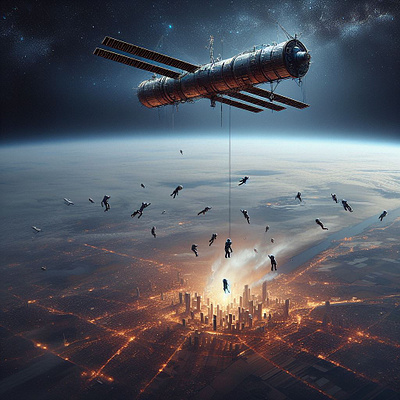 To drop a space station from the sky branding motion graphics sky space