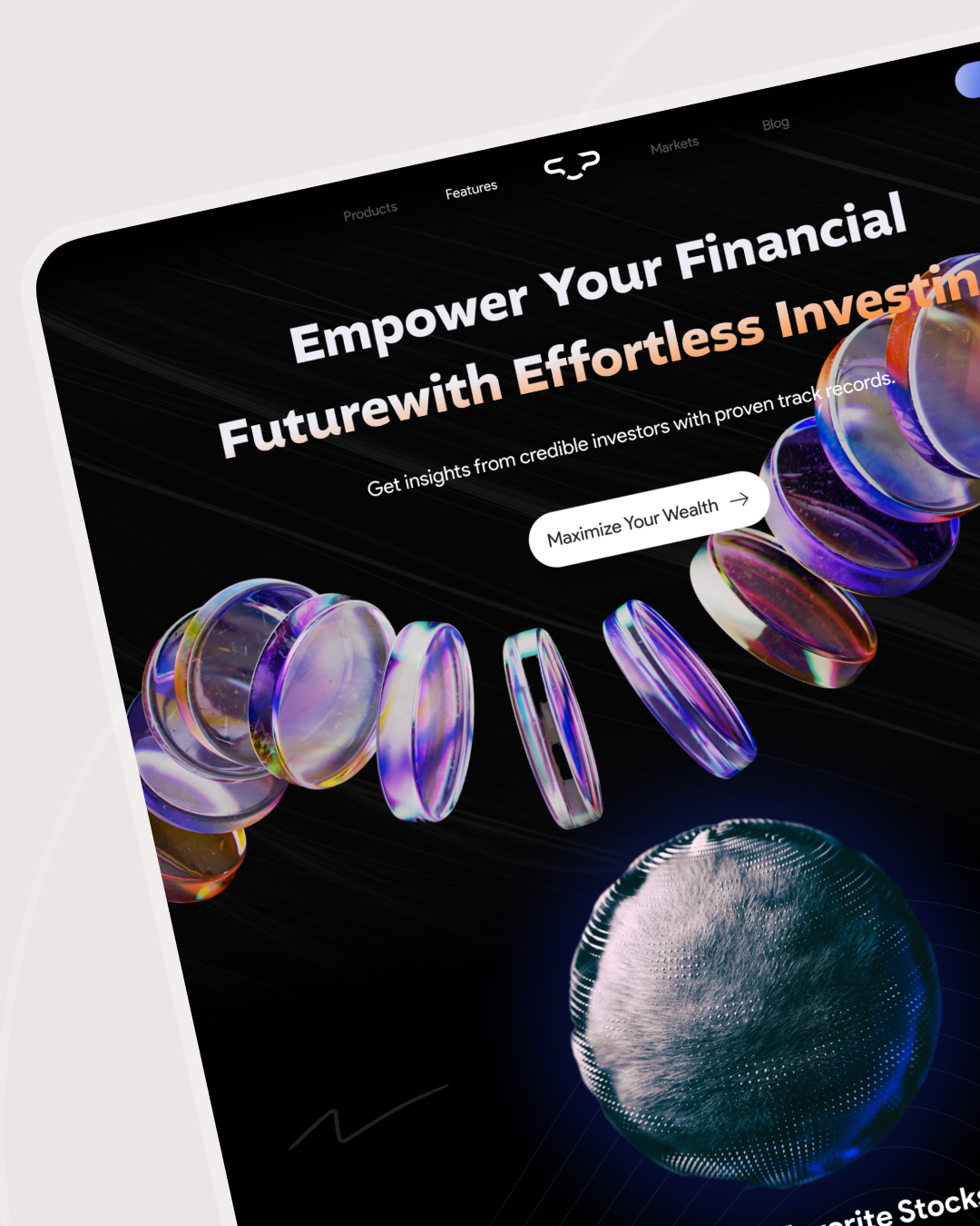 Orbitron- Blockchain and investment platform blockchain branding design financial investment landing page signal trader ui ui design ux web design