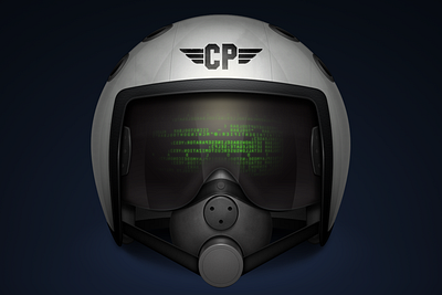 Code Pilot app icon code helmet icon illustration pilot