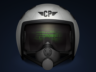 Code Pilot app icon code helmet icon illustration pilot