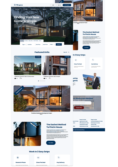 Real Estate Landing Page app design development illustration landingpage logo realestate ui ux website