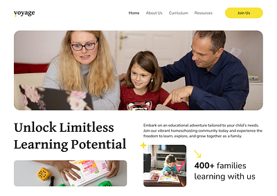 Homeschoolers Landing Page design figma learning school ui ux
