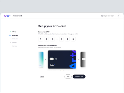 Arto Plus - Get Arto Card Case Study create card financial app management payment product design request card saas saas design ui ux web design