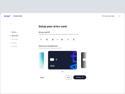 Arto Plus - Get Arto Card in SaaS Payment System animation card create card finance financial financial app management payment product design request card saas saas design ui ux web design