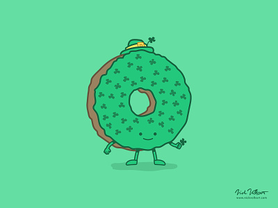St Patrick's Day Donut clover donut doughnut four leaf clover green illustration illustrator luck lucky shamrock st patricks day vector