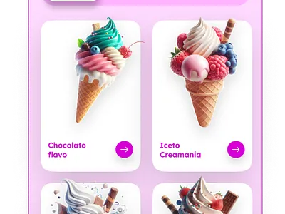 Ice Cream Selling app 3d branding logo motion graphics ui