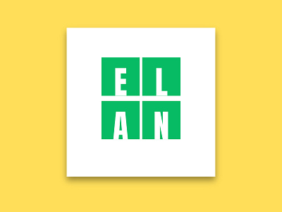 ELAN: Nature's Essence in a Text-Based Square Logo Design biodegradable packaging clean design earthy tones eco chic eco friendly products environmental consciousness green and white logo green brand identity minimalist logo natural ingredients nature inspired branding organic appeal plant based products renewable resources square logo design sustainable branding sustainable living solutions text based logo vegan friendly brand zero waste philosophy