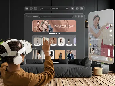 TShop - Spatial Fashion Store applevisionpro ar design spatial ui uidesign uispatial uiux uiuxdesign webdesign