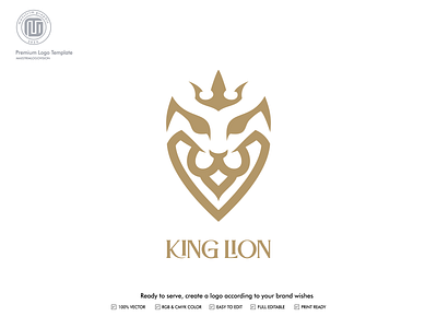 King Lion Logo Design branding design graphic design icon illustration logo logo design logotype vector