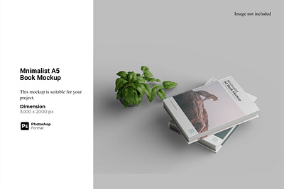 Minimalist A5 Book Mockup realistic