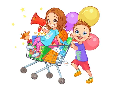 Illustrations for toys shop children illustration kids toys vector