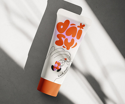Daisy hand cream packaging artwork branding characterdesign cosmetics daisy flat flat flatillustration graphic design illustration logo procreate