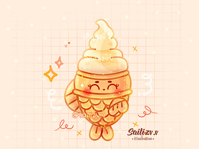 Taiyaki Fresa by sailizv.v adorable adorable lovely artwork concept creative cute art design digitalart illustration