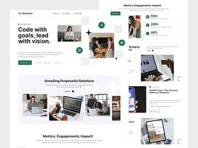 DevDwell - Dev Agency Landing Page agency animation branding business clean coding customer developer framer helv space landing page marketing minimalist modern popular simple design ui ux webflow website
