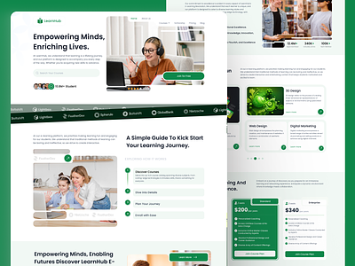LearnHub - Online EdTech Website UI Design backbencherstudio course creativeagency designagency designcompany digitalclassroom edtech education elearning learning onlinelearning study studyonline ui uiux userexperience ux uxdesign website