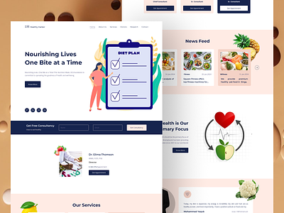 Nutritionist || Landing Page Exploration design trends diet chart dietician doctor food food store health health care health specialist home page hospital landing page medicare nutritionist product public health ui design ux design web website