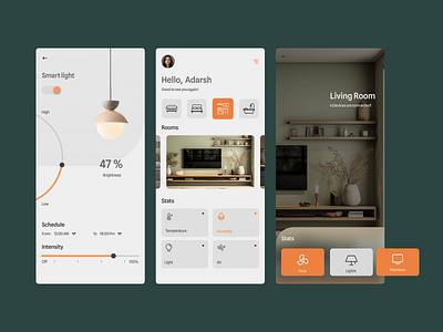 "Smart Home Hub - Intuitive UI Concept" minimalistic smart home ui typography ui