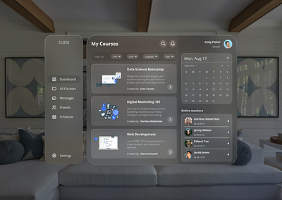 Spatial Design For Cueiq: A learning platform apple ar design figma new tech spatial design ui vr