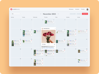 Small Biz Brands: Social Media Marketing Software modal preview window scheduling modal scheduling software social media preview window social media scheduler ui ui design uiux user experience ux ux design