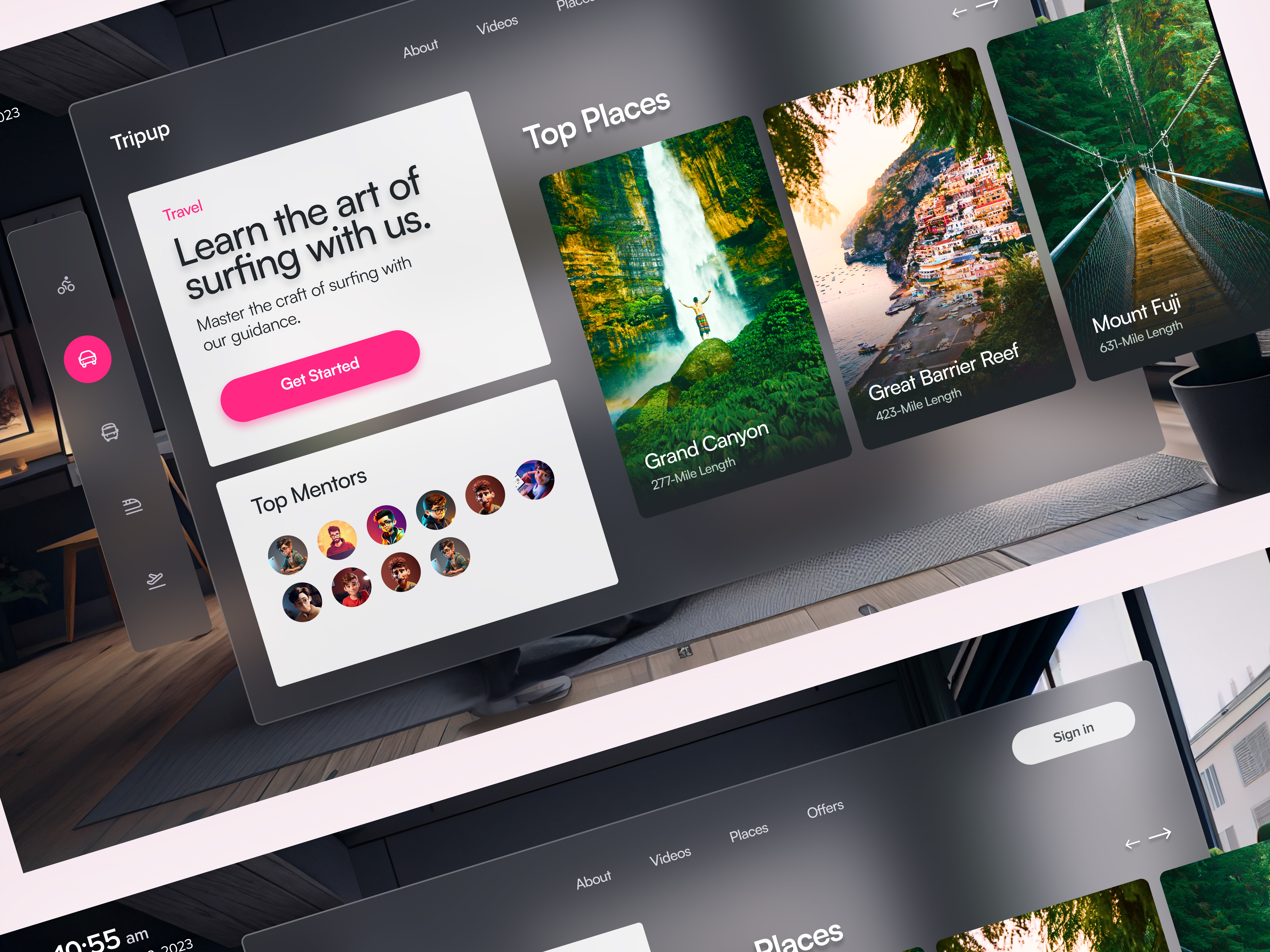 Trip Website 3d animation branding clean design design flat graphic design logo motion graphics style travel trip typography ui website