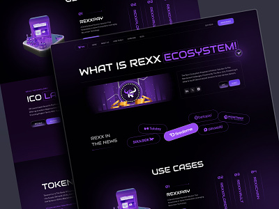 Rexx Ecosystem - Your Gateway to a Decentralized Future ai animation blockchain branding crypto cryptocurrency cybersecurity exchange landing page landingpage meme coin memecoin landing page network security nft pape websiit pepe landing page pinksale rexx coin rexx coin presale web3 landing page