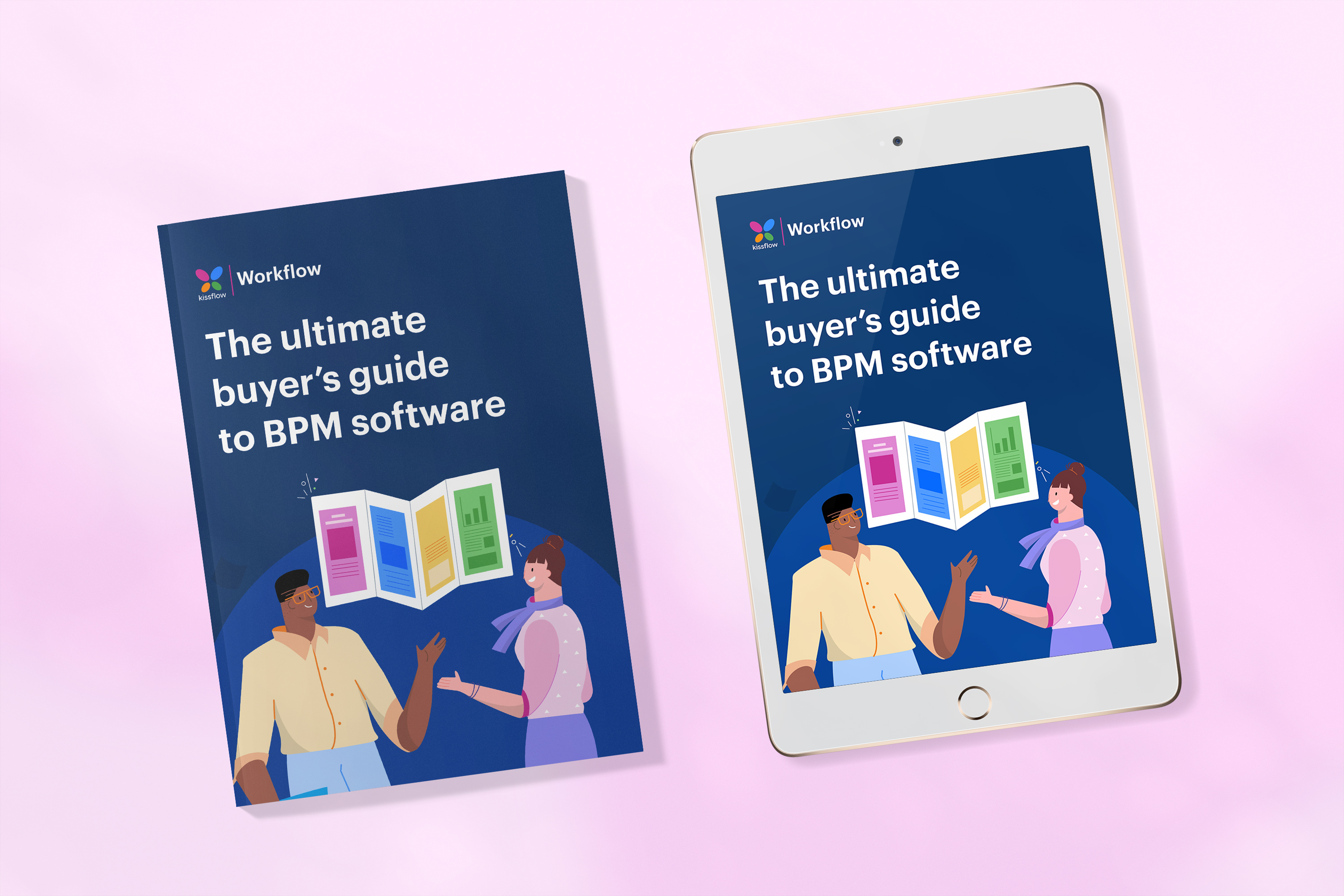 Ebook: Buyer's Guide to BPM Software branding buyersguide clean design designer ebook figma guide illustration people procurement software ui userexperience ux vector visual design visualdesign workflow