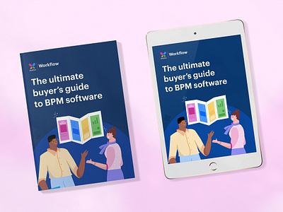 Ebook: Buyer's Guide to BPM Software branding buyersguide clean design designer ebook figma guide illustration people procurement software ui userexperience ux vector visual design visualdesign workflow