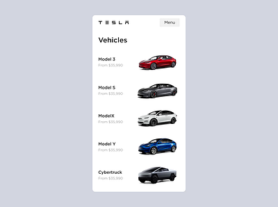Tesla Mobile UI Design animation cars concept design landing mobile motion graphics ui
