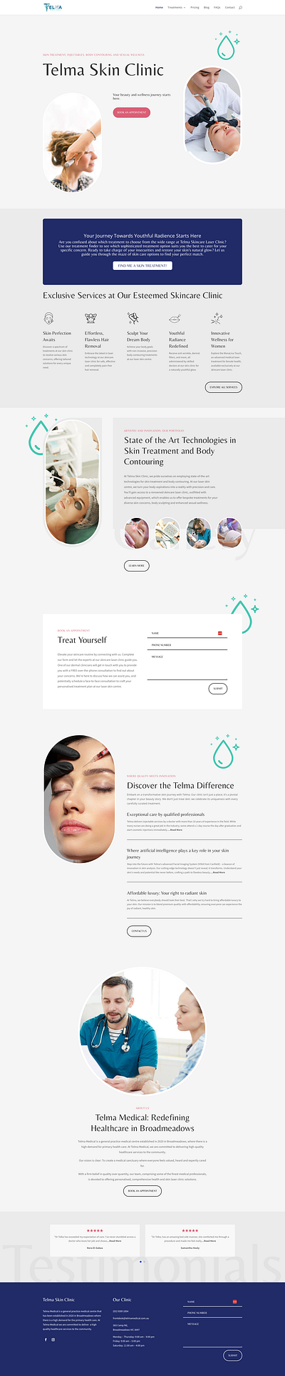 Skin Clinic Melbourne Website branding design graphic design illustration typography ui ux vector website