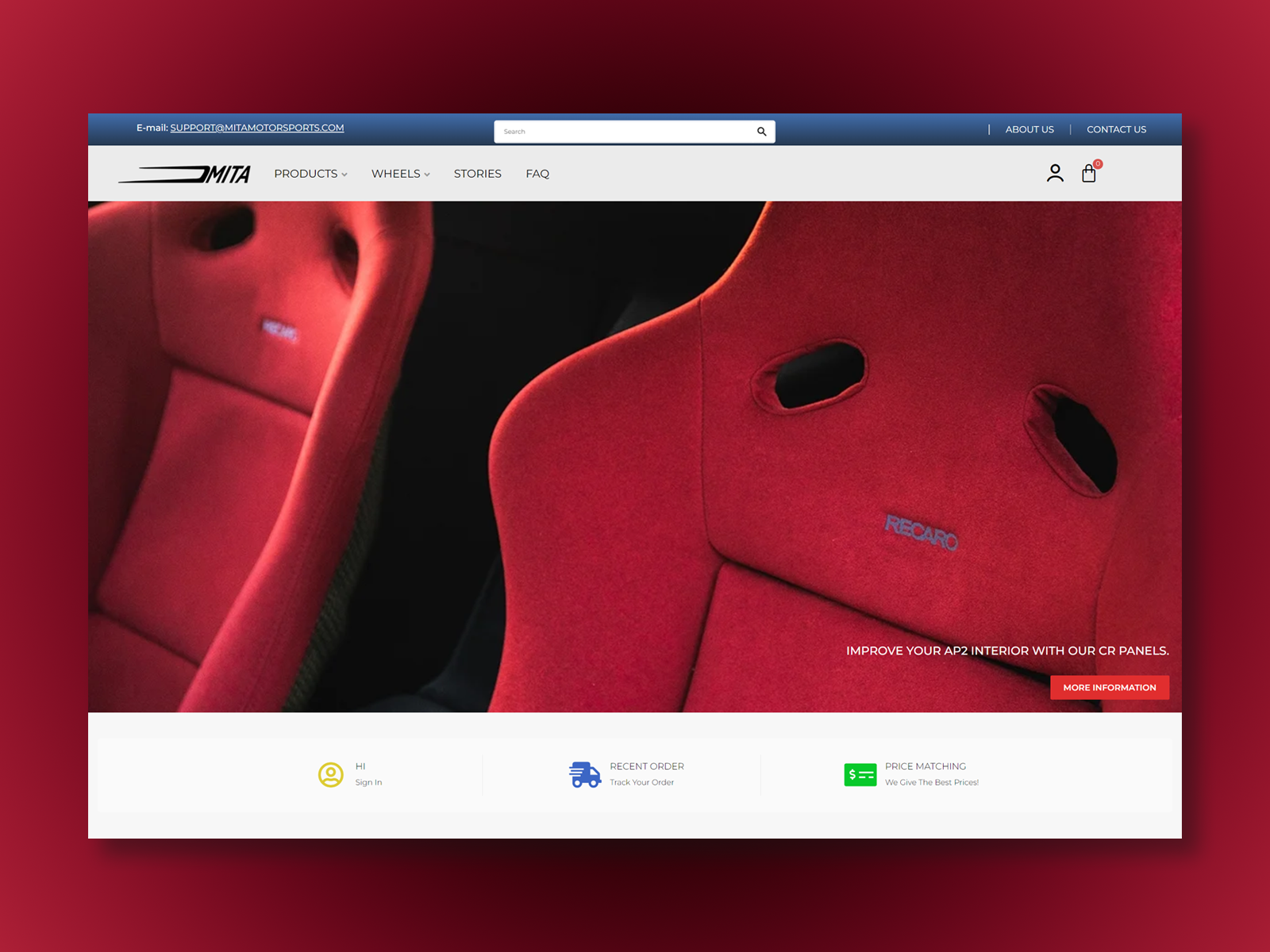 MITA Motorsports (E-commerce Website) creative creativewebsite design digitaldesign dribbble ecommerceautoparts graphicdesign interactivedesign mita motorsports website responsivedesign the dreamer designs ui uiux userexperience userinterface ux webdesign webdesigninspiration webdevelopment wordpress