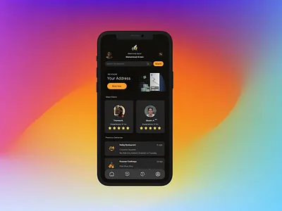 Home Screen | Rider Booking App appdesign dailyui design figma hire home illustration ui ux uxui