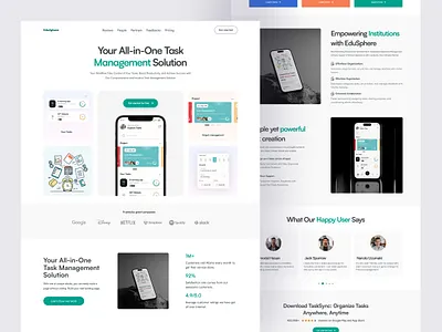 Project management Saas App Website Design app landing page management project saas web design website website design