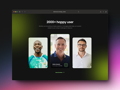 SaaS - Client Testimonial agency client client review company figma figmadesign happy client review review section saas testimonial testimonial section testimonial ui ui uidesign uxdesign