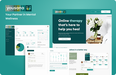 Yousana: Where Support Meets Simplicity client dashboard design landing page mental health therapist therapy trynocode ui user experience user interface ux yousana