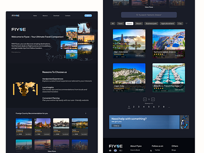 Fiyoe - Travel Website Landing Page Design concept design figma fiyoe graphic design landing page travel ui uidesign web website
