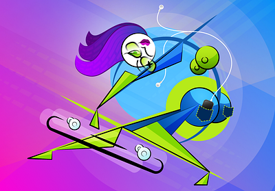 Skater chick affinity designer illustration vector