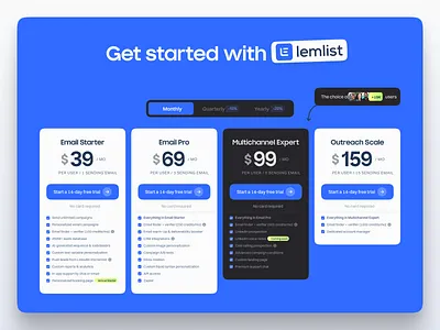 New lemlist pricing plans billing email lemlist lempire linkedin page pricing pricing page pricing plans prospection saas saas website sales sales engagement social proof website