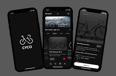 Cyco - Online Cycle Purchasing App animation branding design graphic design logo motion graphics typography ui ux