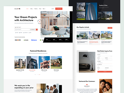 City ZONE - V2 - Real Estate - Figma Ui Template. agency design figma real real state tusharsharma69 ui ui design ui ux web web site design