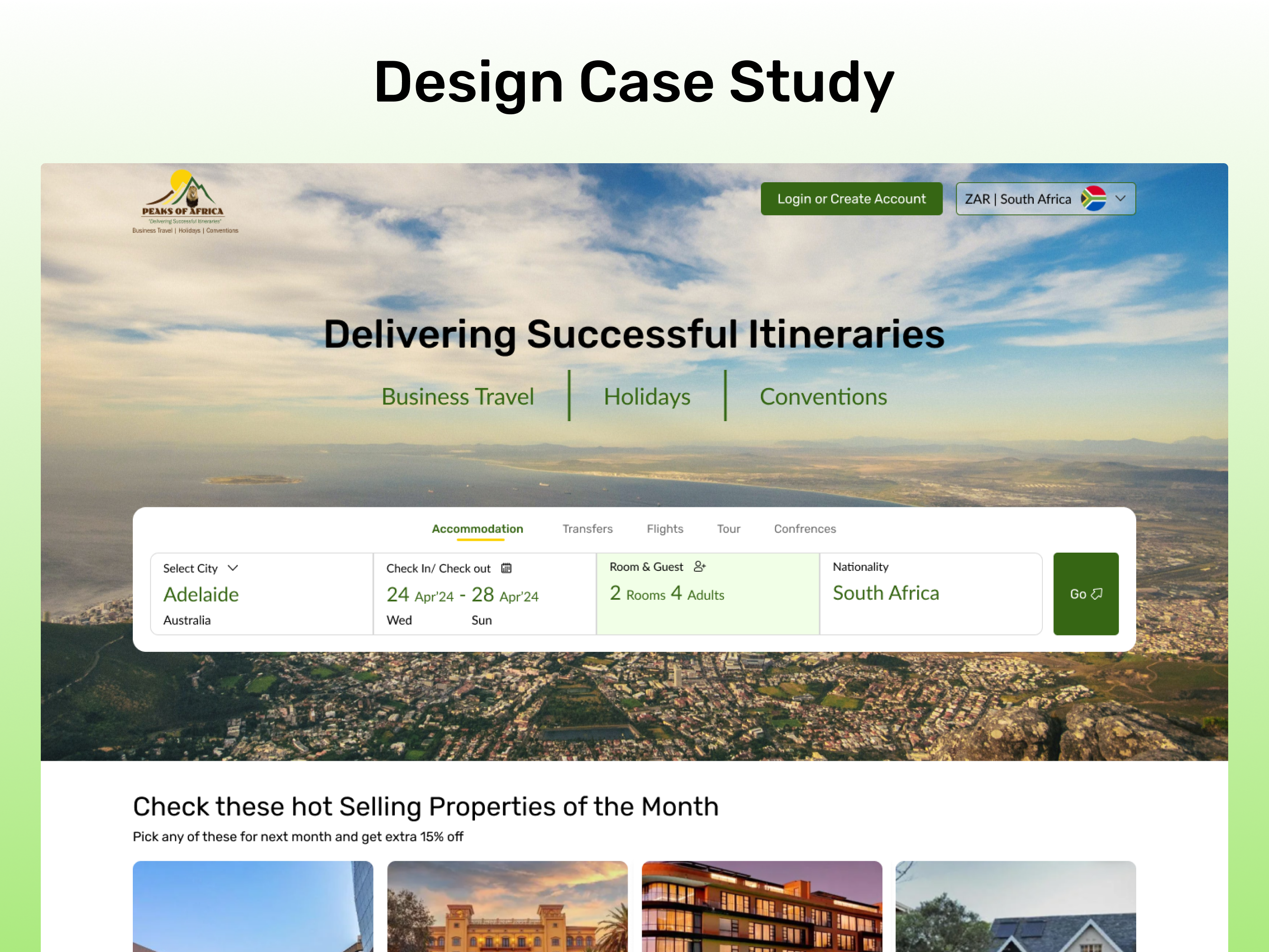 Travel Agency website Case Study accommodation flight booking tour booking travel uiux