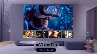 Vision Pro iOS UI Design Concept 3d animation branding design graphic design illustration logo motion graphics technology ui uxdesign visionpro