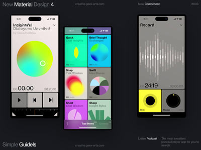 Podcast book google interface ios material mobile music slide