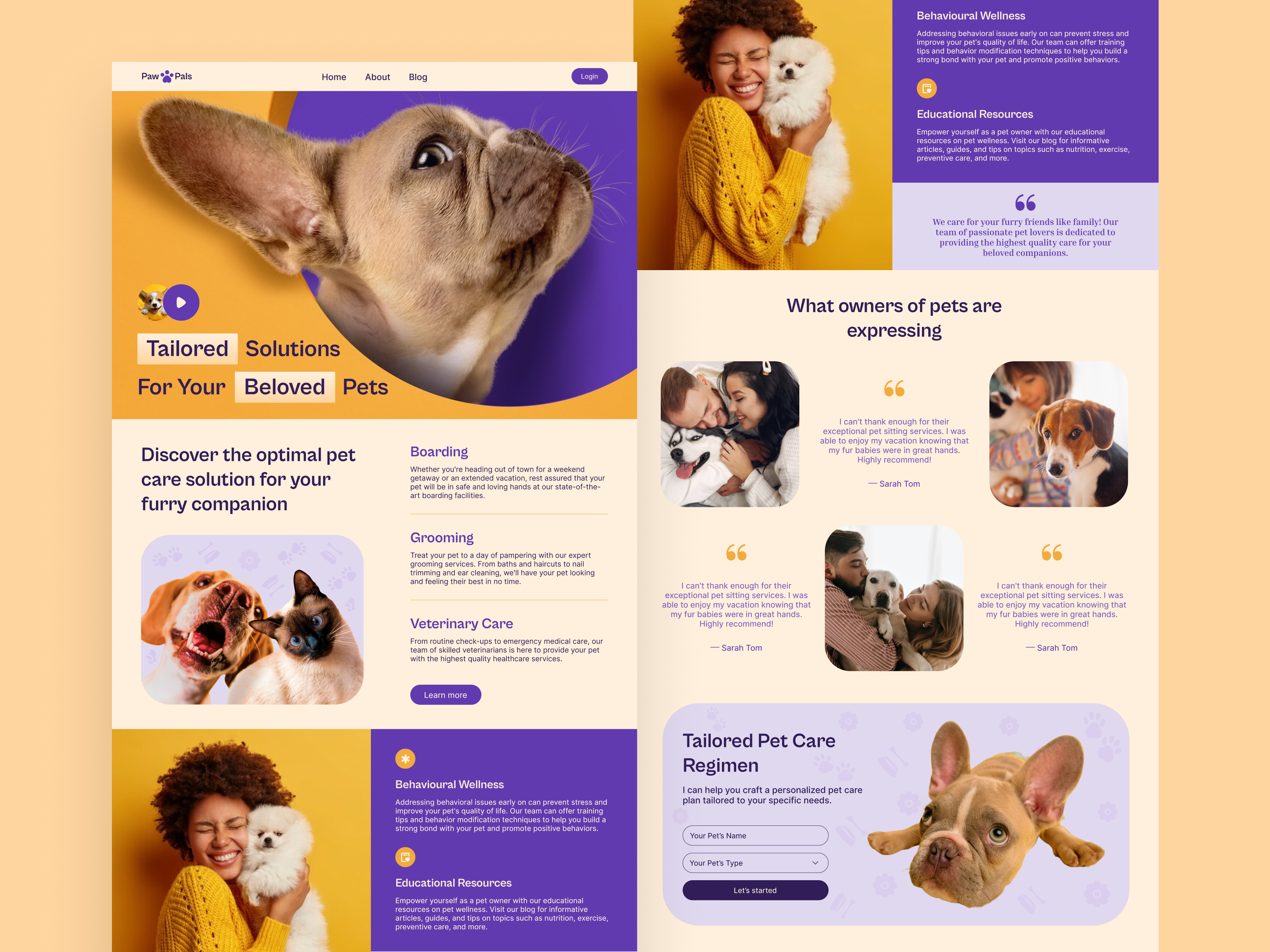 Pet Care - Landing Page design figma figma design illustration landing page landing page design pet care pet care landing typography ui uiinspiration ux uxinspiration web web design