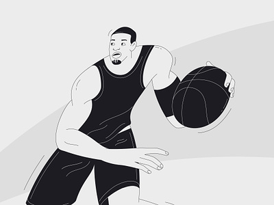 Inktober 22' Day 13 2d basketball character design flat illustration inktober line illustration monochrome sport vector