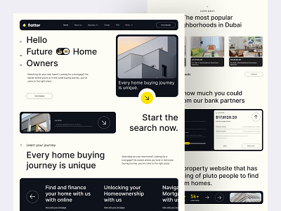 Flatter - Real Estate Landing Page app calculator clean concept design exploration future home illustration interface ios landing page loan mortgage property real estate saas ui website