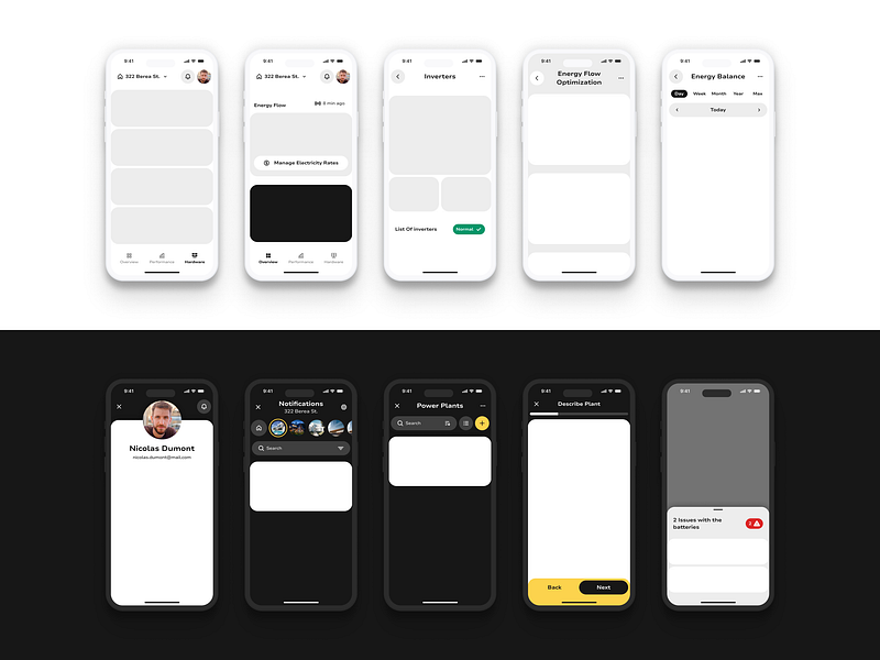 PULSUN Design System app dark dark theme dataviz design design sytem digital energy guide illustration monitoring solar style ui ui design uiux ux ux design