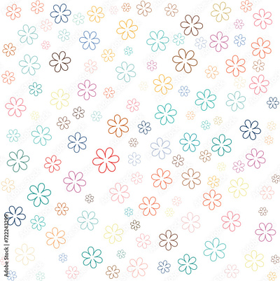 Pattern of asterisk flowers cute vector illustration modern