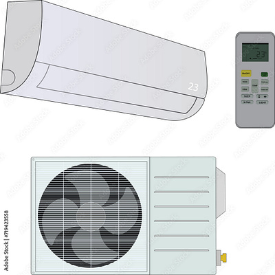 Air cooler conditioner cool vector illustration equipment