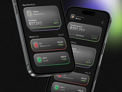 Investment App UI app banking clean creative dark mode design exchange finance finance management glossy invest invest apps investment apps ios app mobile mobile ui money transaction ui wallet