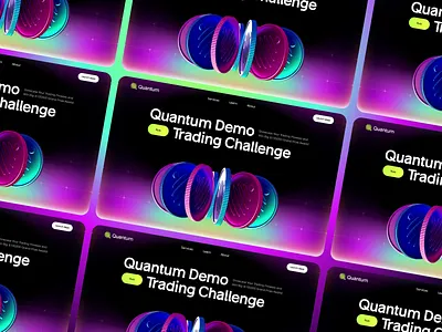 Quantum trading challenge landing page 3D animation 3d 3d animation 3d website ai crypto site e commerce ecommerce finance fintech homepage landing landing page landingpage personal site ui site wallet web web design web site website